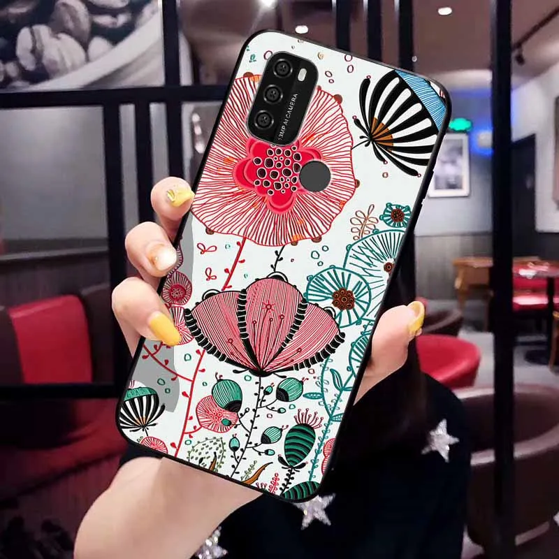 For Blackview A70 Case Phone Cover Soft Silicone TPU Back Cases for Blackview A90 A100 3D Emboss Flower Cases for Blackview A55