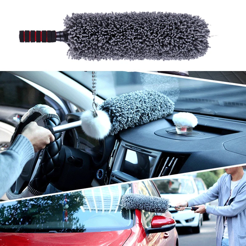 

1PCS Car Multifunctional Retractable Microfiber Round Whirl Wax Brush Automobile Dust Wash Cleaning Tools Exterior Accessories