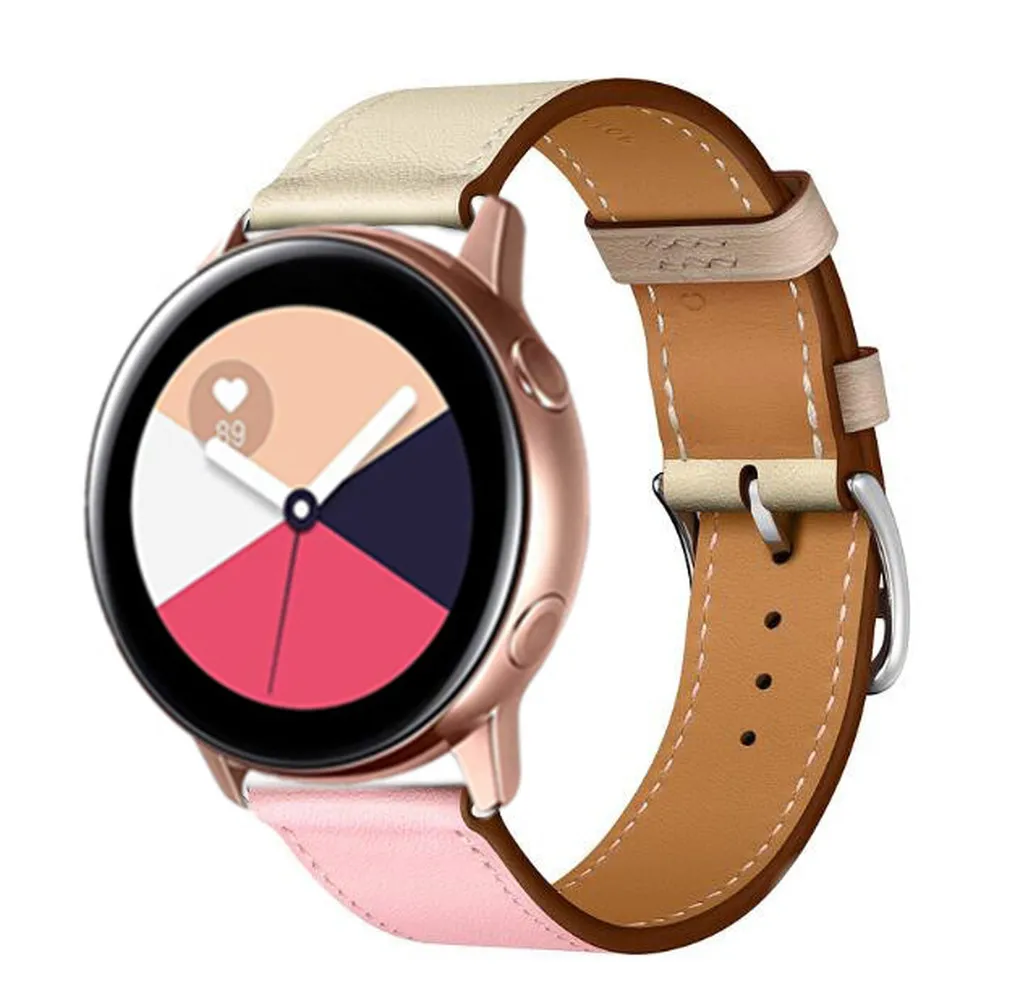 20 22mm huawei watchband for Samsuang Gear S3 s2 sport Galaxy Watch Active 42mm 46mm Leather Strap for huami amazfit pebble time