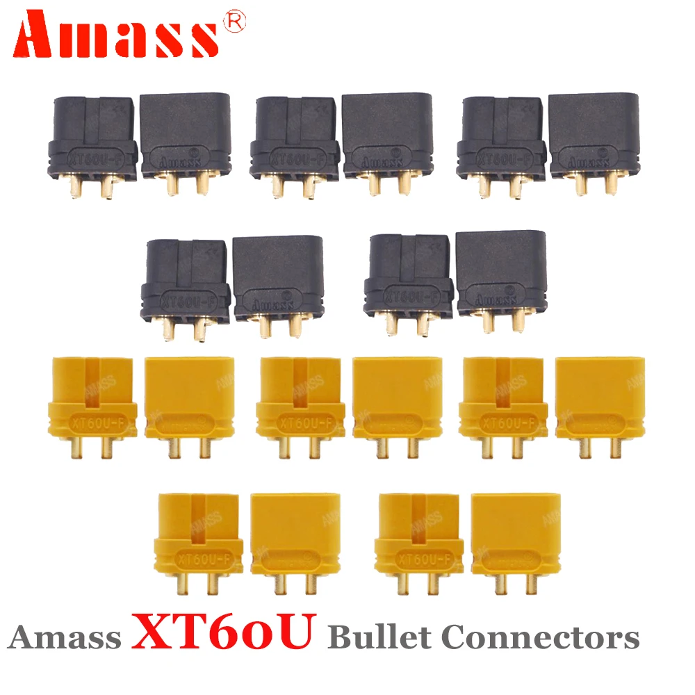 

50pair Amass XT60U Male&Female Bullet Connectors With 3.5mm Gold Plated Banana Upgrade XT60 For Lipo Battery RC Car Airplane Toy