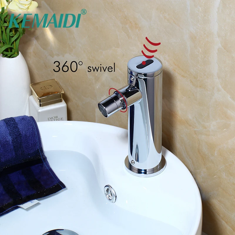 

Solid Brass Faucet Sensor Bathroom Automatic Hands Touch Free Water Saving Inductive Electric Water Tap Basin Only Cold Faucets