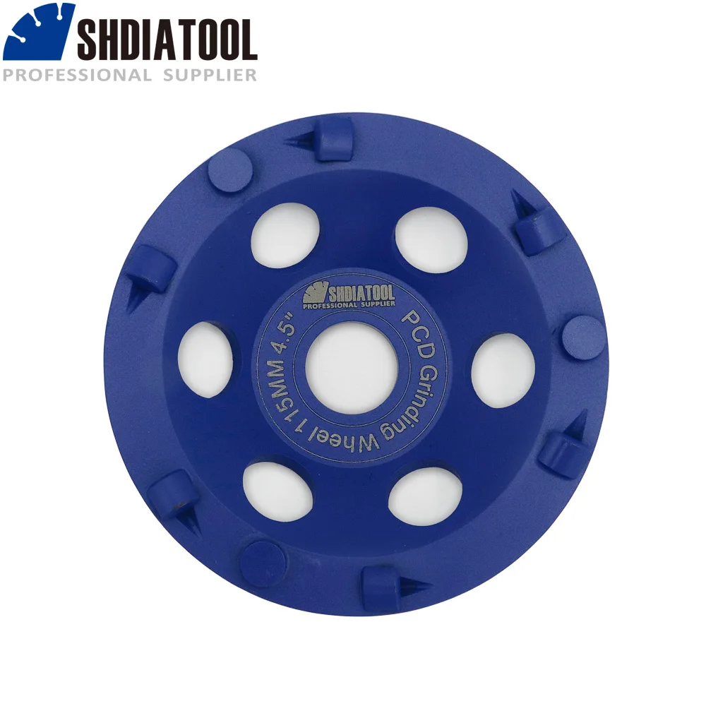 SHDIATOOL 1 قطعة PCD طحن كأس عجلة ضياء 4.5 "/5" الكريستالات الماس طحن عجلة