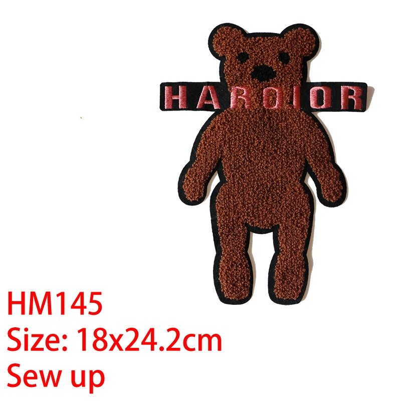 Cartoon Decorative Kitty Cat Bear Chenille Icon Towel Embroidered Applique Patches For clothes DIY Iron on Badges on a Backpack