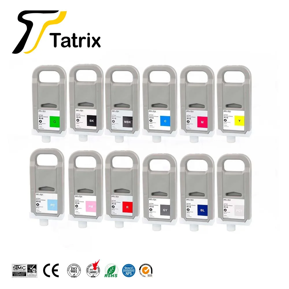 

Tatrix PFI701 PFI-701 PFI 701 Premium Color Compatible Ink Cartridge for Canon iPF8000/9000/8100/9100/8110/9110 Printer