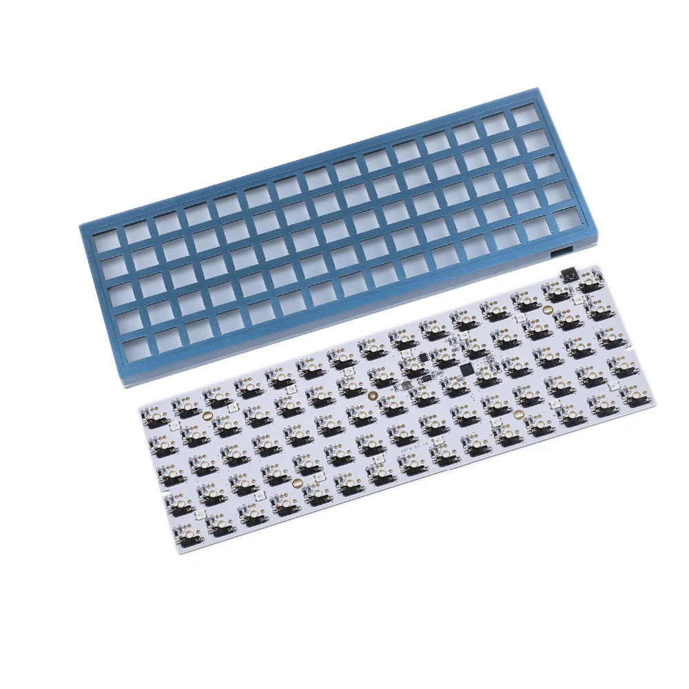 Imagem -06 - Kit de Teclado Mecânico Pcb Layout Ortholinear Placa de Alumínio Anodizado Hot-swappable Hot Swap Id75 Chaves Layout Ortolinear Via