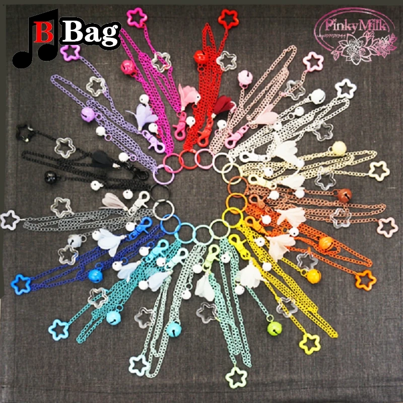 Candy Colors Ita Bag Chain Accessories Jk Star bells Chain Pendant Chain Adjustable DIY Bag Chain Hanging Chain for Ita Bag