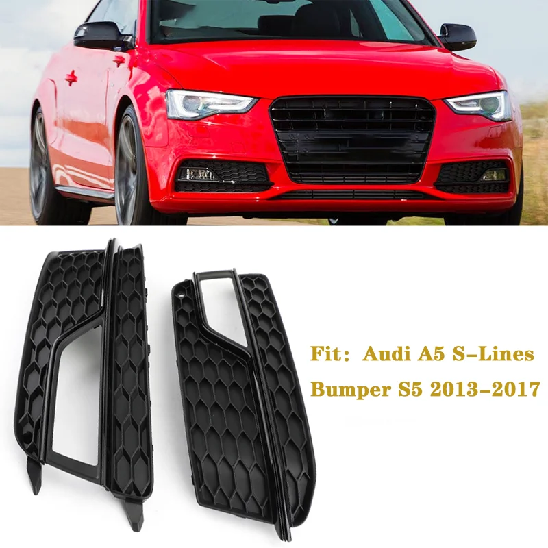 Car Front Bumper Lower Grille Fog Light Grill Grille Cover Trim For Audi A5 S-Lines Bumper S5 2013-2017  8T0807682K