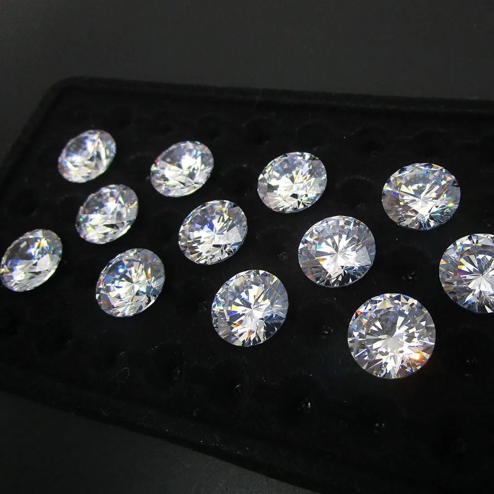 

50pcs/Lot Free Shipping Loose Gemstone Synthetic CZ Big Size 12mm 13mm 14mm White Cubic Zirconia Stone for Jewelry