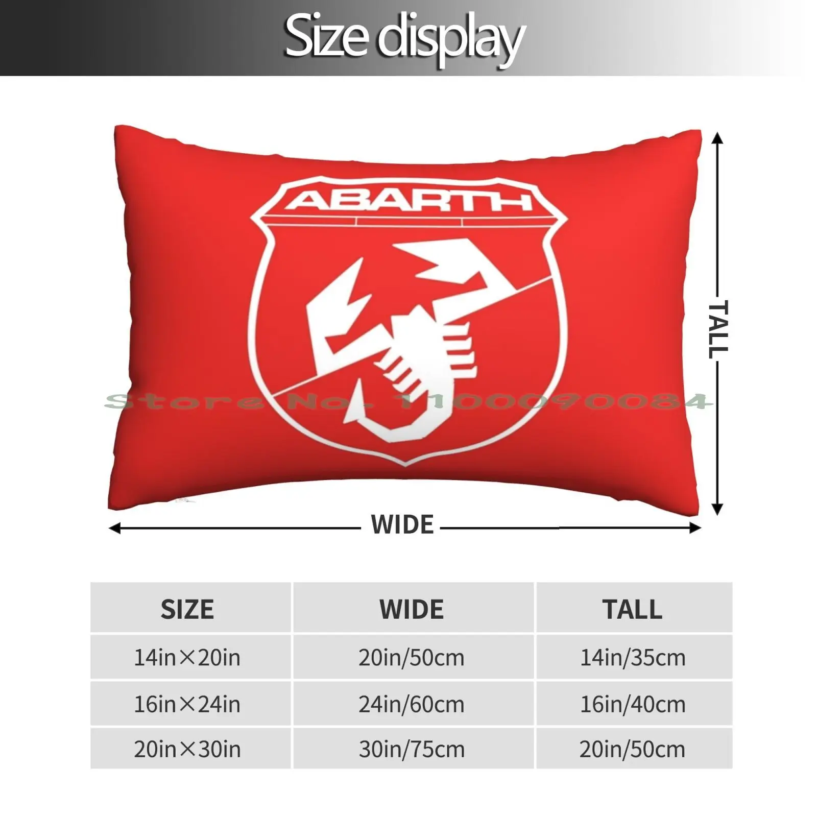 Abarth Logo ( White ) Pillow Case 20x30 50*75 Sofa Bedroom Nezuko Demon Kimetsu No Yaiba Mugshot Waifu Redlemon Ecchi Lewd