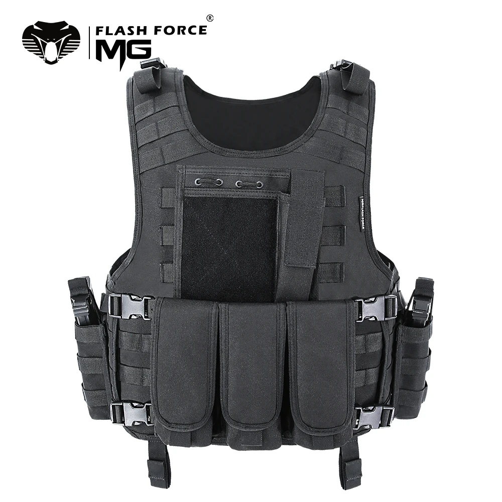 

MGFLASHFORCE Molle Airsoft Vest Tactical Vest Plate Carrier Fishing Hunting Paintball Vest Armor Vest