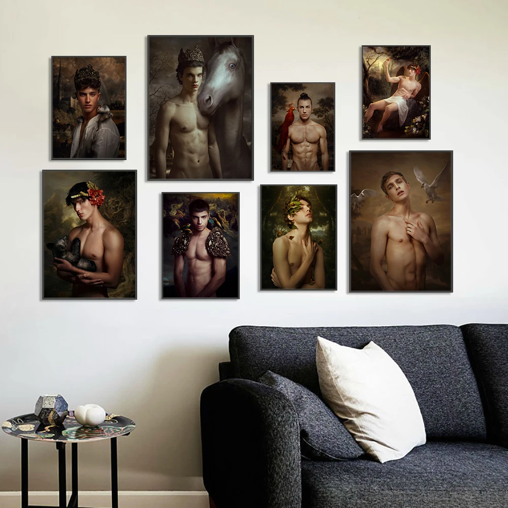 Greek Mythology Sexy Naked Male Nude Wall Art Canvas Poster Print Office Painting Picture Home Living Room Decoration Painting