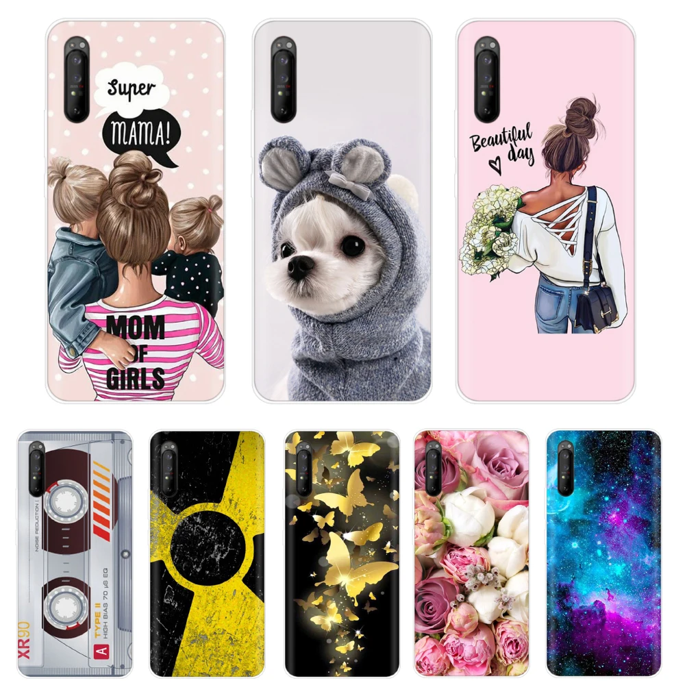 For Sony Xperia 1 II Case Silicone TPU Print Soft Cartoon Back Cover For Sony Xperia 10 II Xperia1 II Xperia1II Phone Case Coque