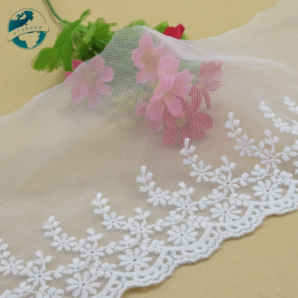 9.5cm Wide 100% Cotton Embroidery Lace Sewing Ribbon Guipure Trim Wedding Decoration DIY Dolls Colthes Accessories Lace #4188