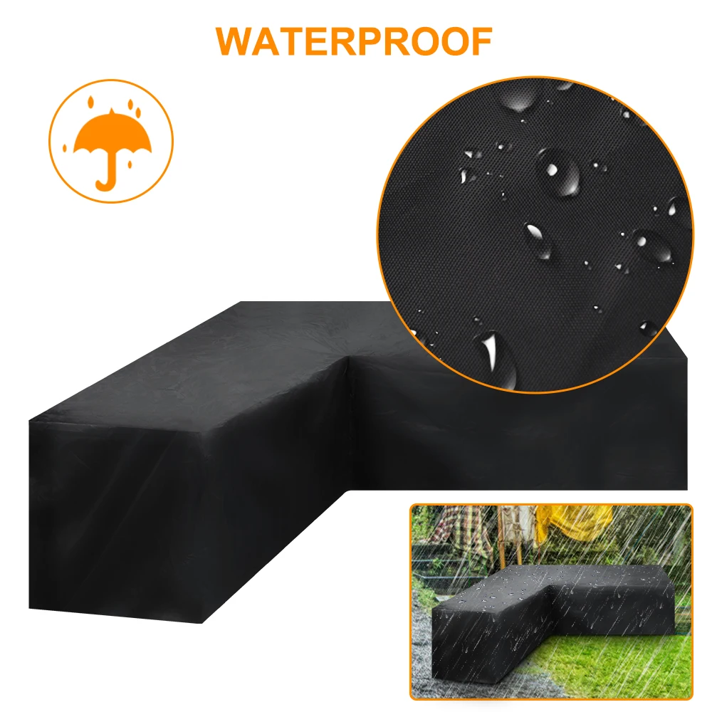 L-Shaped Sofa Waterproof Waterproof Cover Furniture Cover Outdoor Garden Courtyard Rattan Sofa Dust-Proof V-Shaped Mold Cover