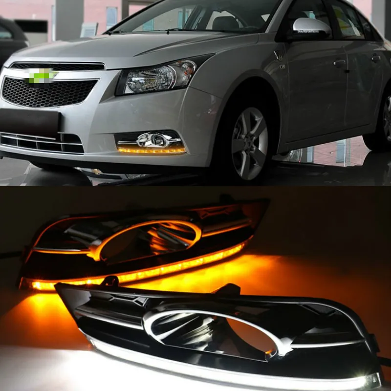 

2 pcs LED DRL Driving Daytime Running Light With Turn Signal lamp for chevrolet cruze 2009 2010 2011 2012 2013 2014