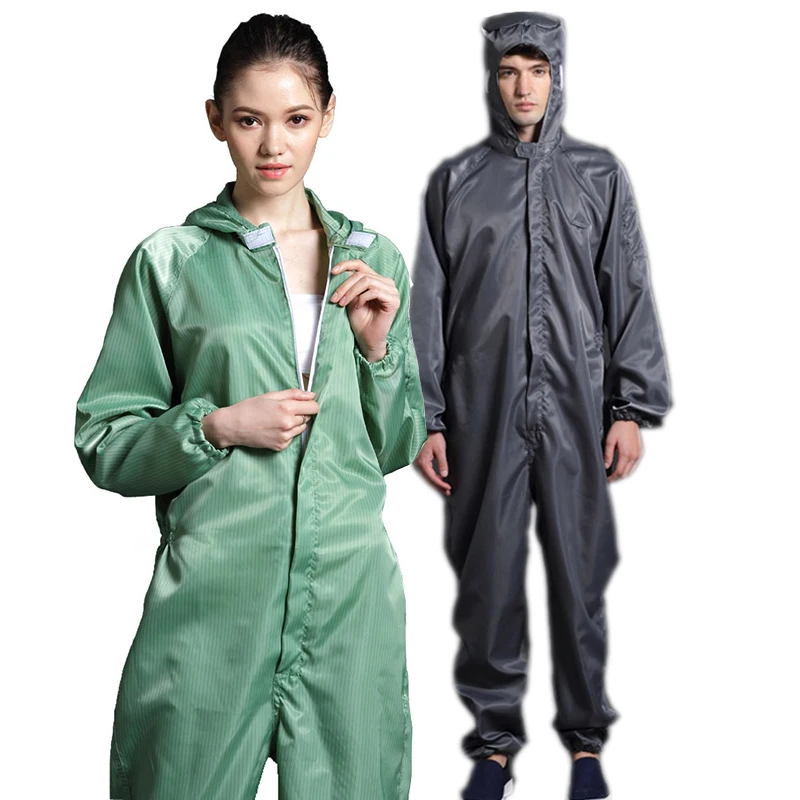 Anti-static Coveralls Clean Clothes Hood Cleanroom Garments Clean Food Dust-proof Paint Work Clothing Unisex Protective Overalls