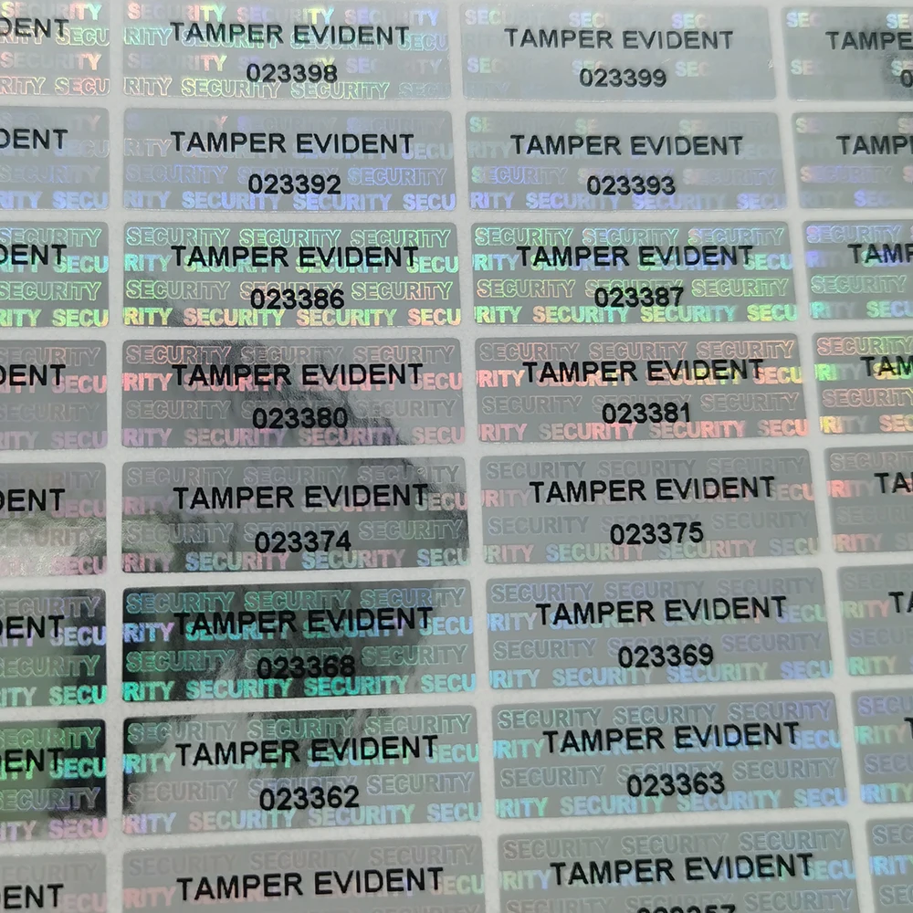 Hologram Tamper-Proof Stickers , Void Warranty Security Labels， Tamper-Evident Sealing Sticker  , Serial Number, 2000pcs 25x8mm