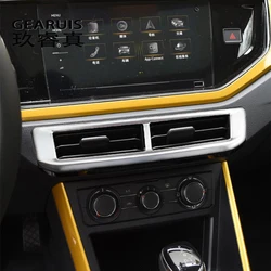 For VW Volkswagen Polo 2019 2020 Auto Interior Accessories Middle Console A/C Air Outlet Vent Stickers Covers Trim Car Styling