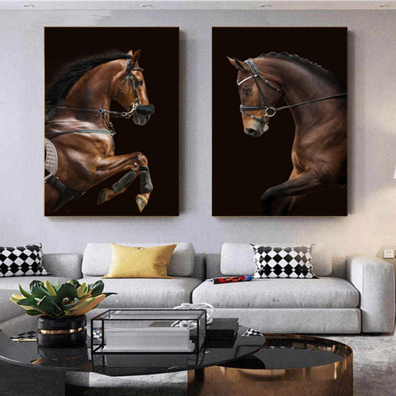 

Poster Wall Horses Painting Canvas Pictures Wall Art For Living Room Modern Home Decor Animal Posters And Prints