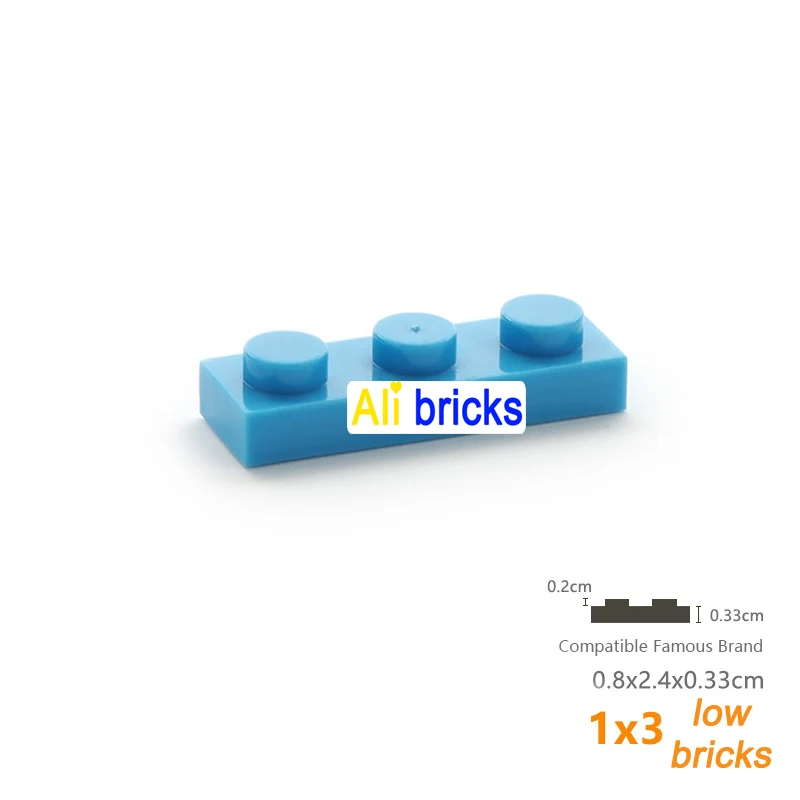 60pcs/lot DIY Blocks Building Bricks Thin 1X3 Educational Assemblage Construction Toys for Children Size Compatible With 3623