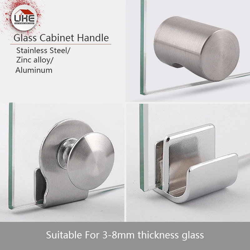 

UKE Punch Free Glass Door Handles for Cabinet Knobs and Pulls Tiny Cupboard Handles Hardware Small Cabinet Furniture Handles