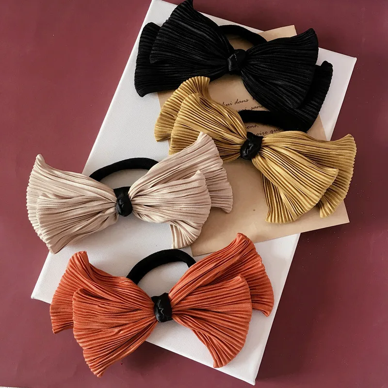

Women Lady Fashion Elastic Hair Ring Luxury Big Bow Hair Rubber bands Rope Headbands Ties Hair Accessories for Women & Girls