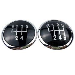 Silver Black Gear Shift Knob Lever Shifter Emblem Cap Cover For VW Polo 9N 9N2 GTI 2002 2003 2004 2005 2006 2007 2008 2009 2010