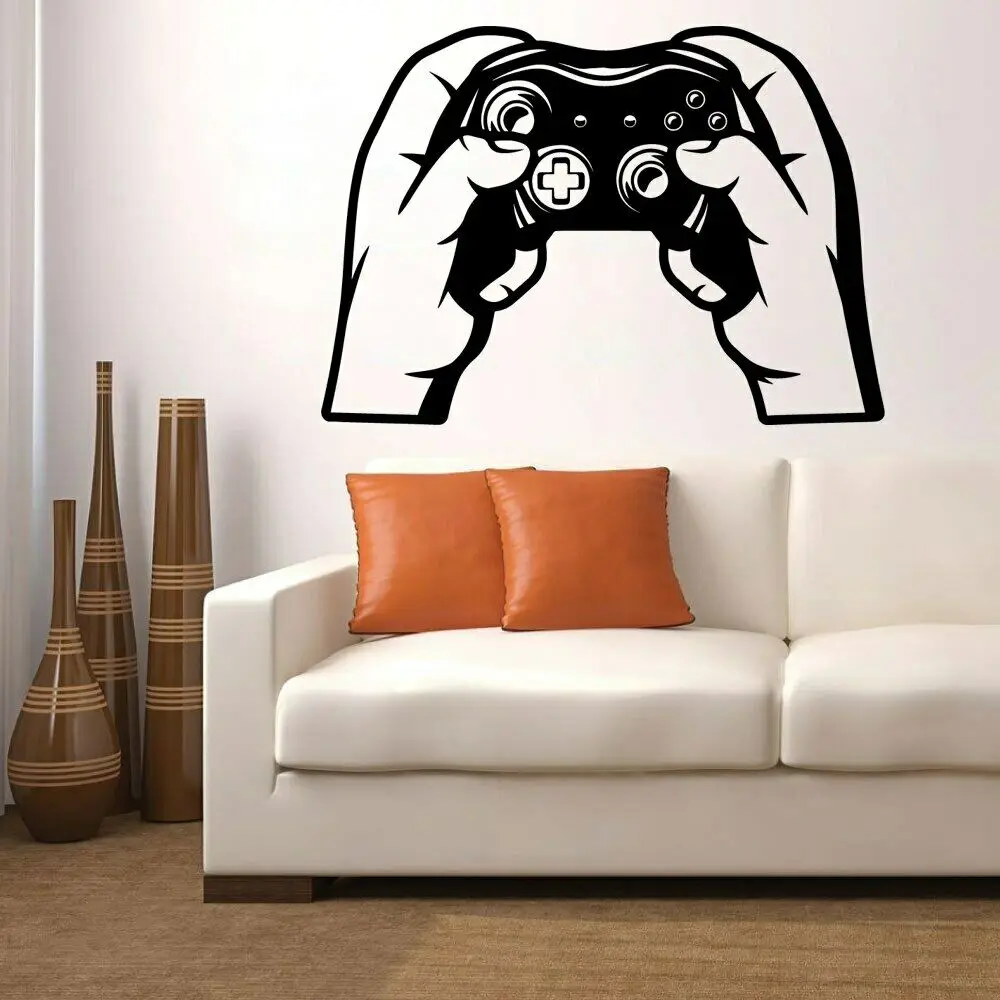 

Play game Wall Sticker Gamer Game controller Wall Decal for Playroom Nursery Home Decoration Vinyl Removable Art Decals X927