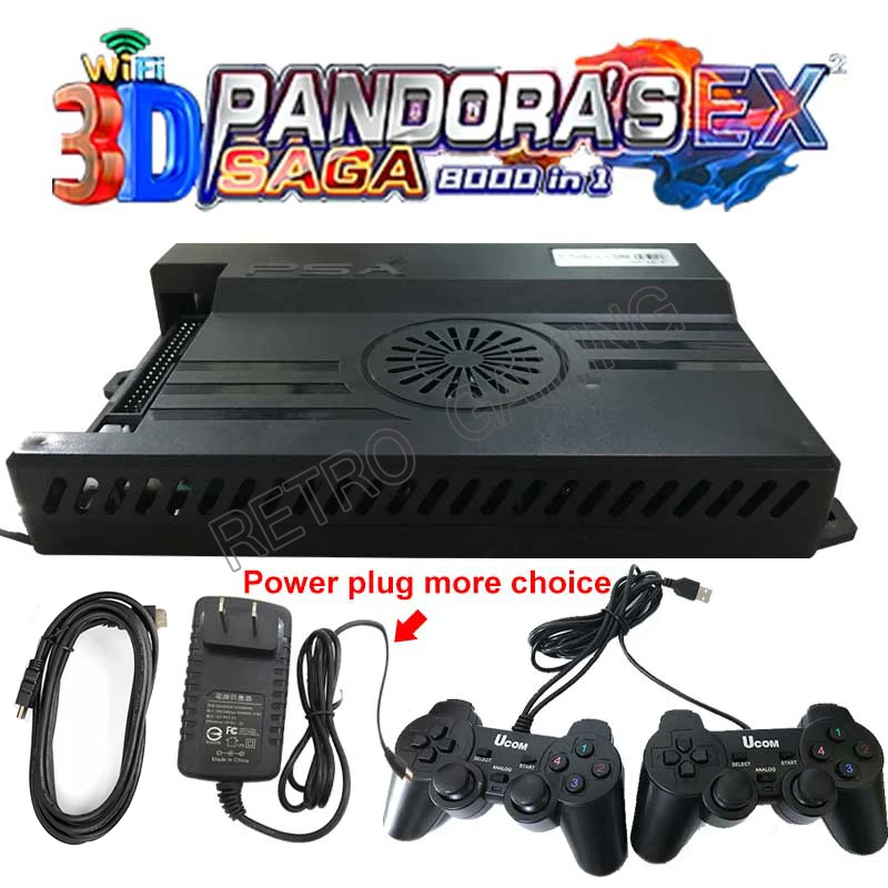 

3D Pandora Saga EX Box 8000 In 1 arcade Game Board Built-in 64G Wifi Download More Arcade H D M I PCB VGA Video Converter