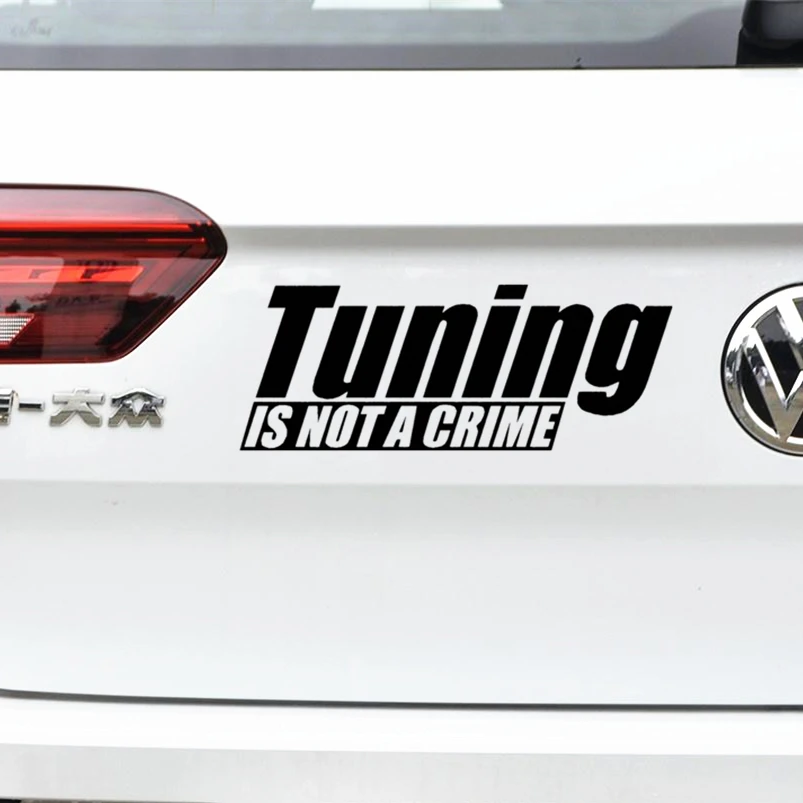 Car Stickers Auto Tuning Is Not A Crime Funny Pain Car Reflective Decals For Trunk Bumper Windshield Window Motorcycles