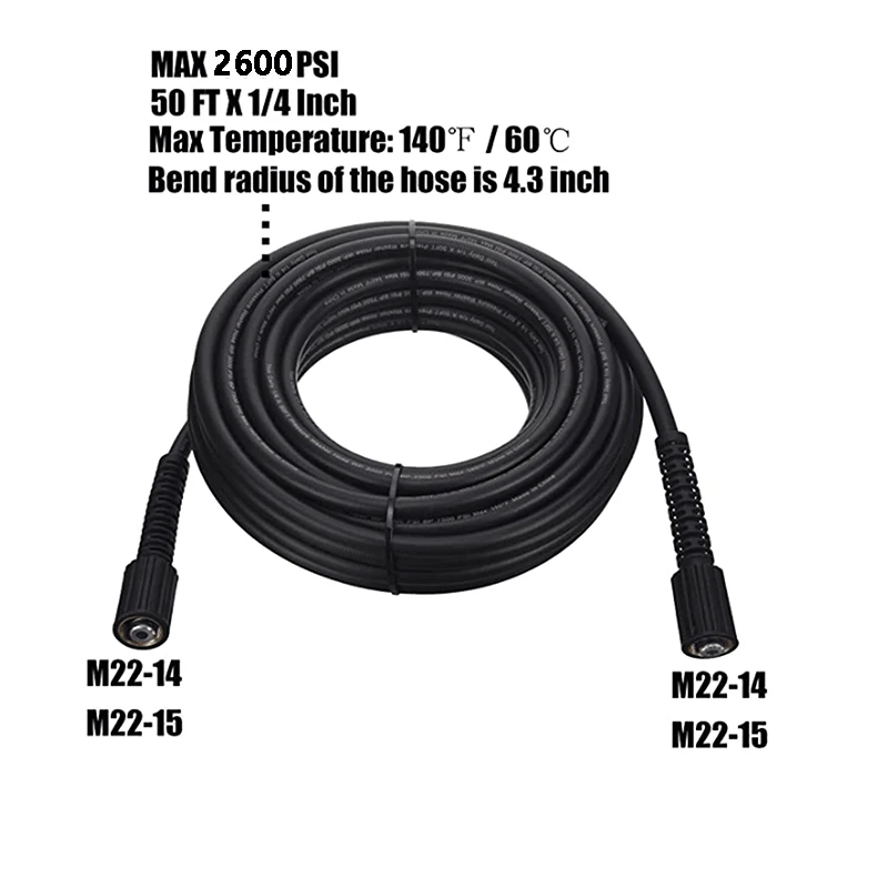Kit de lavado a presión Premium de 8 piezas Pistola pulverizadora de 2600 PSI, manguera de 25 \'2600 PSI, varita de 16 \