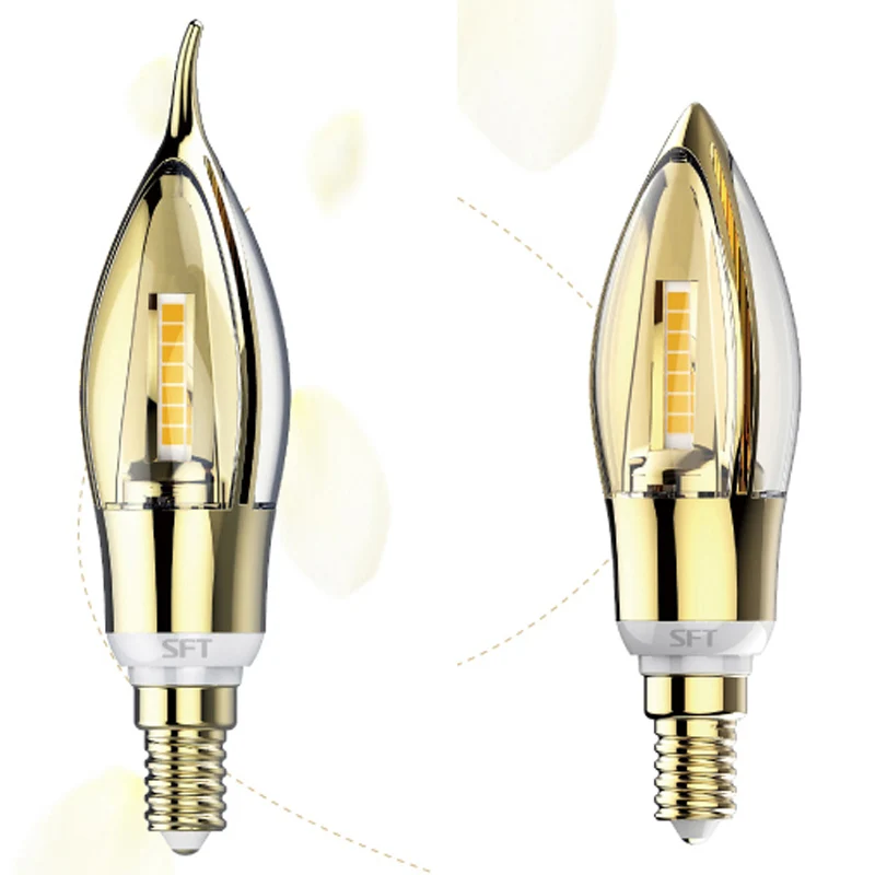 

High quality led bubble tip candle bulb small screw energy saving light bulb diamond e14 4w 3000K