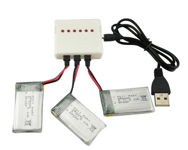 3PCS 3.7v 850mah Lithium Battery And 6 In 1 Charger For Syma X54hw X54hc Quadcopter Spare Parts Accessories