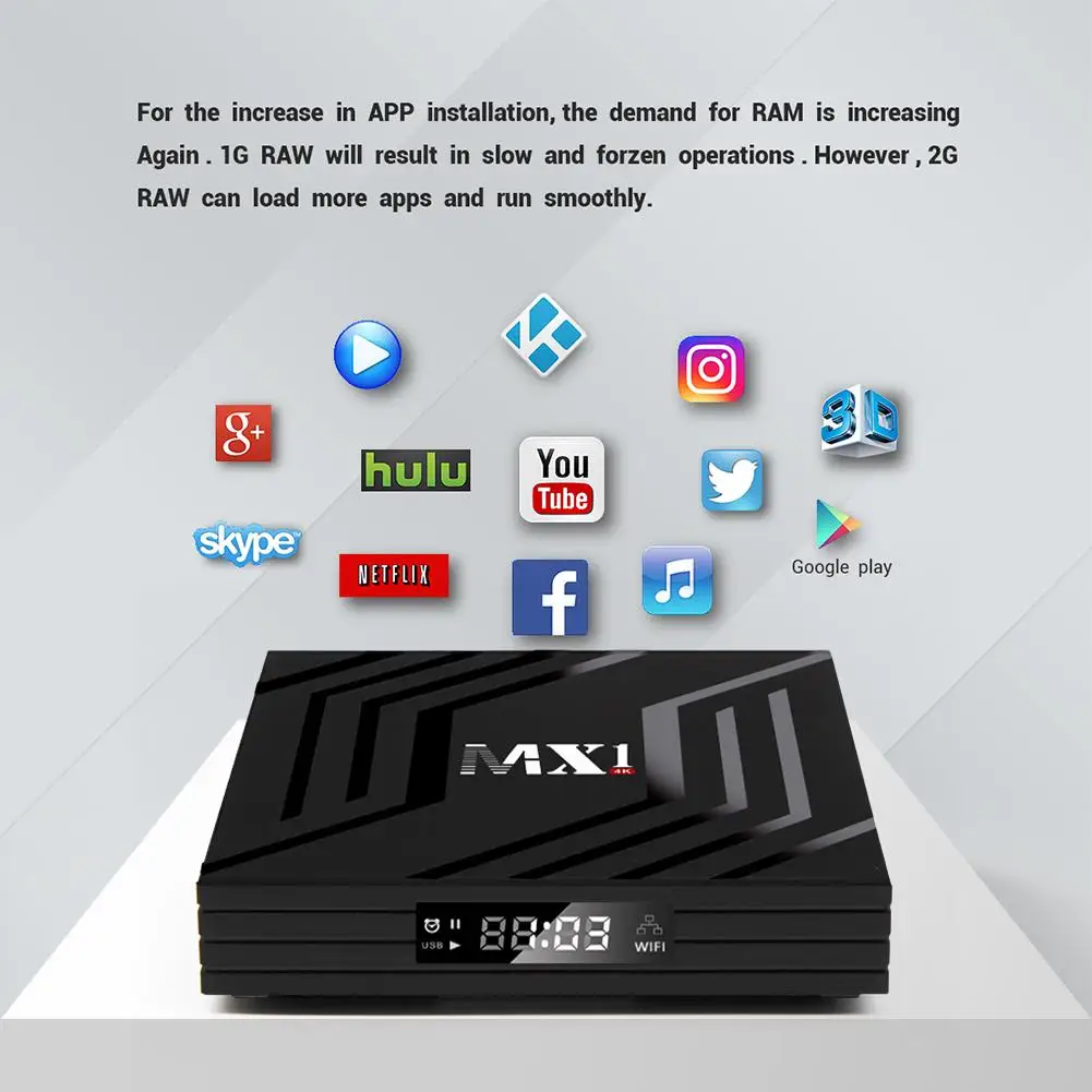 Digital TV Box Android 9.0 Set-top Remote Control Durable Network Converter Box Media Player Recorder RJ45 10/100M