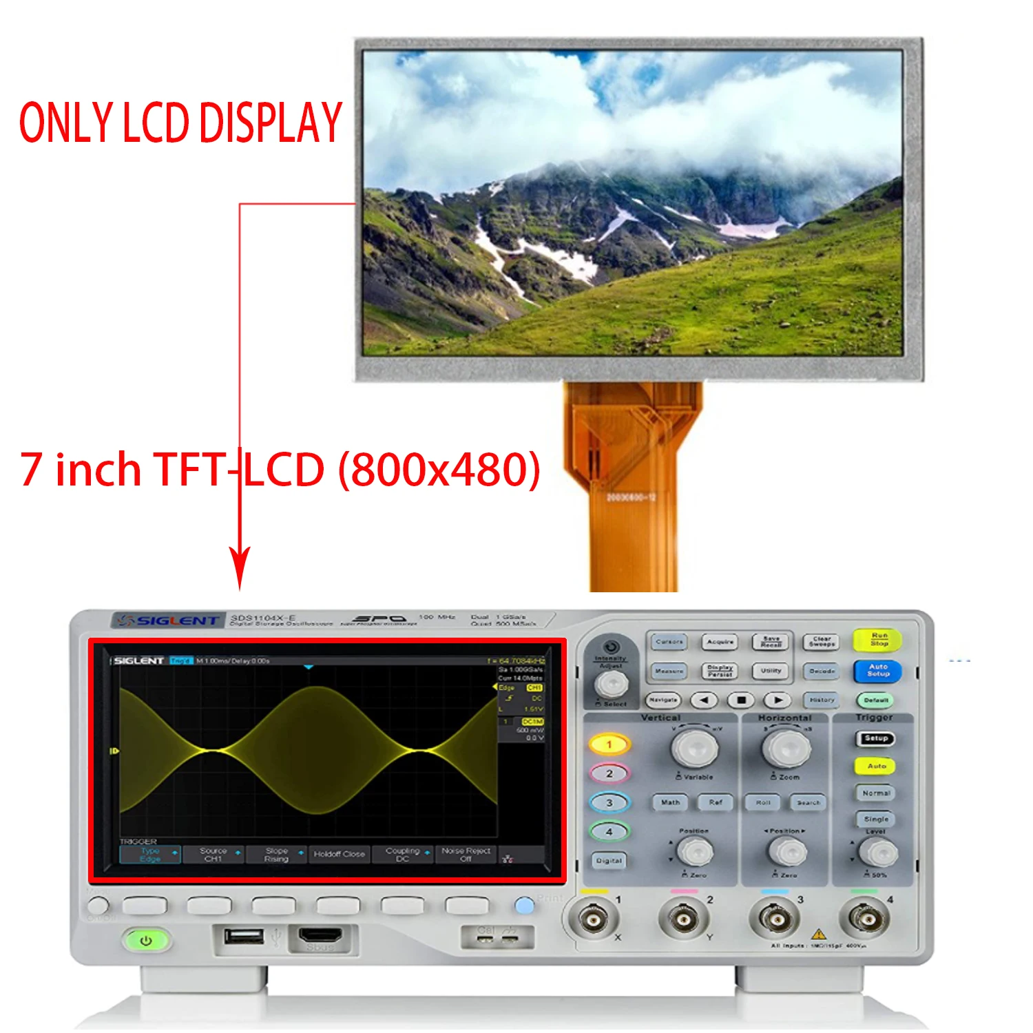 

ЖК-экран для Siglent SDS1104X-E 7 ", сменный модуль, матрица дисплея