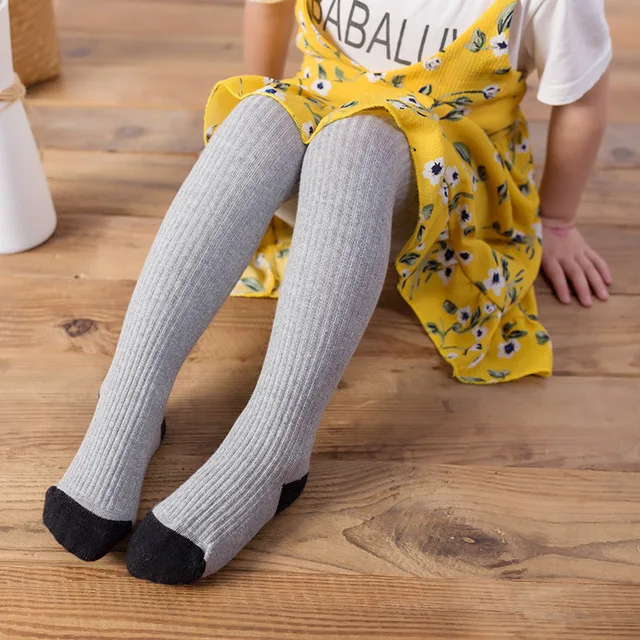 

Children Baby Pantyhose Spring Autumn Color Matching Knitted Cotton Warm Soft Leisure Sports Infant Toddler kids Girls Tights