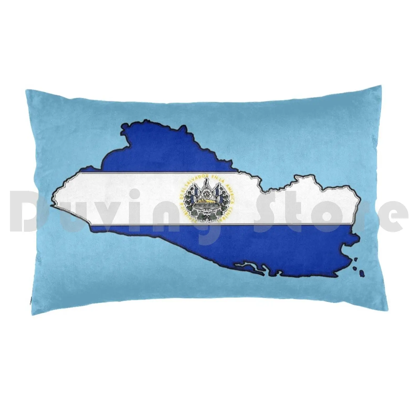 El Salvador Map With Salvadoran Flag Pillow Case Printed 50x75 El Salvador Salvadoran San Salvador