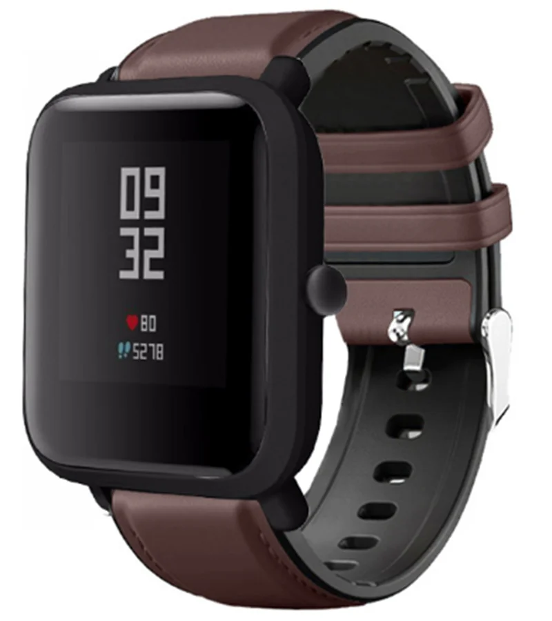 Кожаный ремешок для xiaomi Amazfit Bip, ремешок для наручных часов Huami Amazfit Pace Stratos 2 GTS GTR 42 47 мм