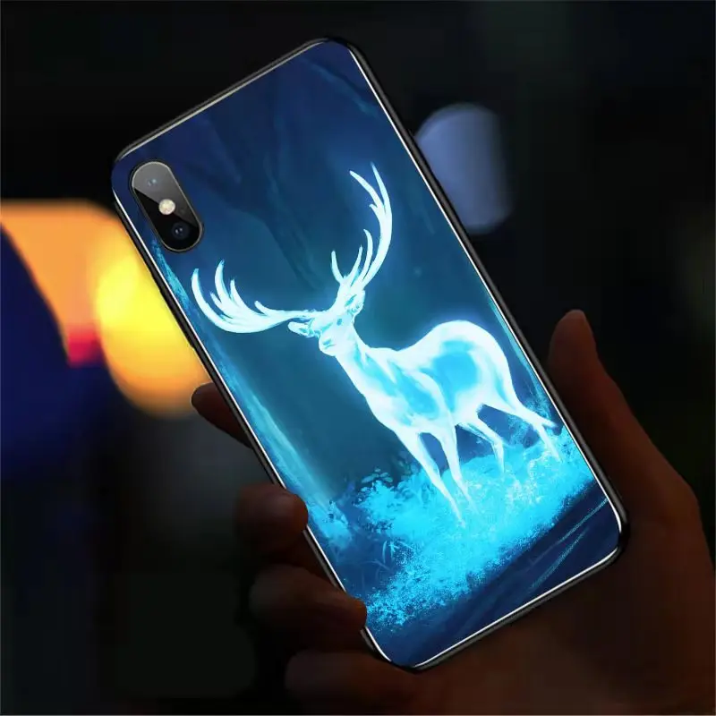 LED Flash phone Case For Xiaomi POCO F5 Pro M6 F4GT F3 14 13 12 Pro 12 Ultra Case Tempered Glass Illuminated Mobile Cover Fundas