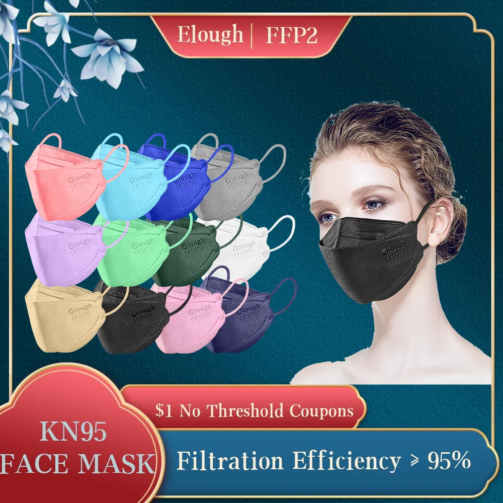 

Elough10-50 PCS ffp2 mascarillas fpp2 homologadas ffp2mask kn95 certificadas KN95 face mask Approved hygienic protection ce ffp3