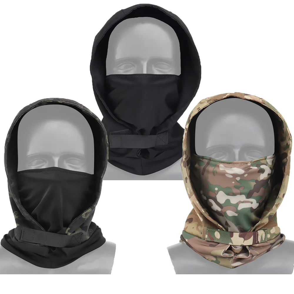 Máscara de protección táctica Airsoft Paintball para caza, equipo de cabeza suave y transpirable, elástico, para tiro nocturno