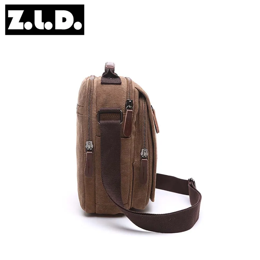 Imagem -04 - Bolsas de Mensageiro de Lona Masculina Grande Capacidade Crossbody Bolsa Multifuncional Viagem Vintage ao ar Livre Bolsa de Ombro Estilingue