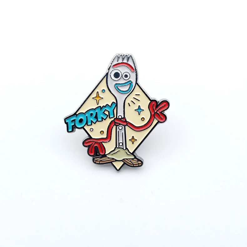 LT852 Toy Story FORKY Anime Cute Enamel Pins and Brooches for Women Fashion Lapel Pin Backpack Bags Badge Kids Gifts