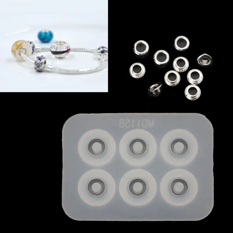 One Pack S925 Beads Cap Silicone Mold Kit Add-a-Bead Bracelet Beads Jewelry DIY