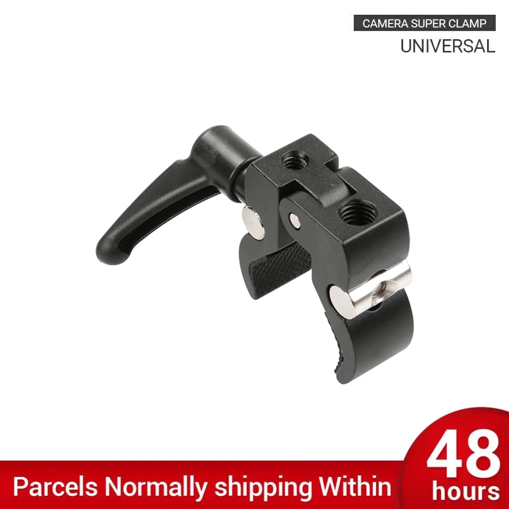 Braçadeira para câmera, super braçadeira de alumínio cnc, com rosca de 1/4 "3/8", monitor lcd, estúdio, luz led, tripé, braço mágico, câmera