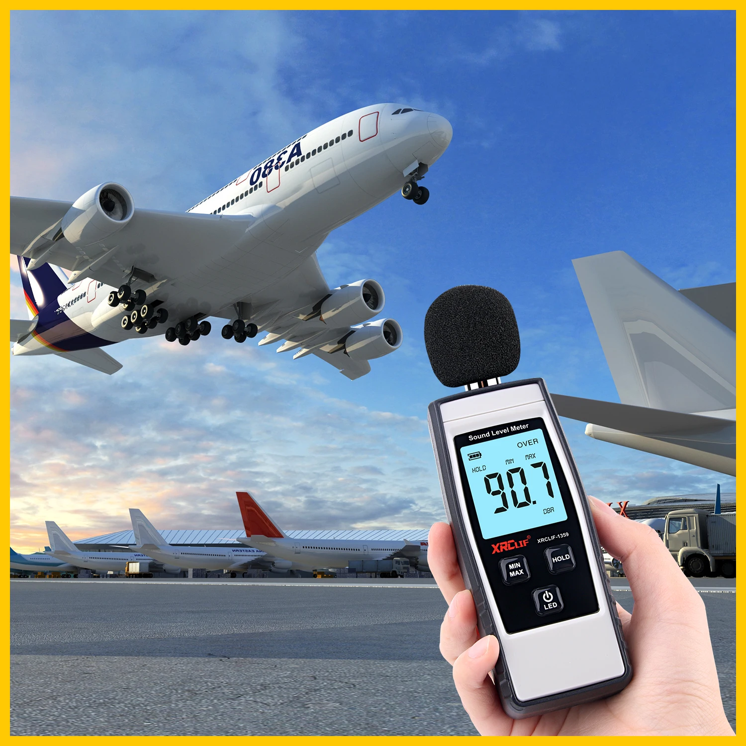 XRCLIF Sound Level Meter Digital DB Level Meter Audio Monitor 30-130dB Decibelimeter Noise Meter