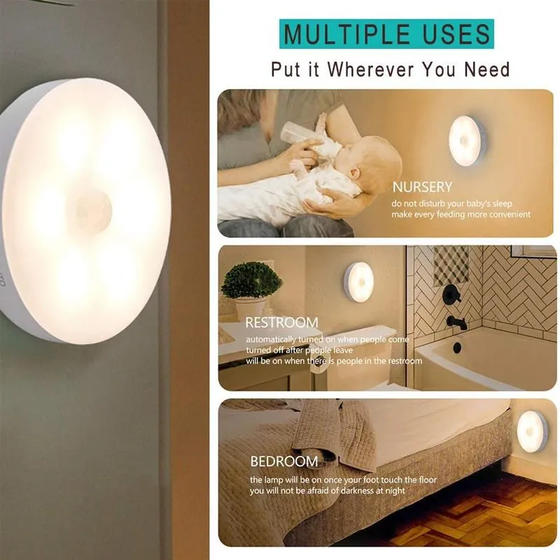 Bedroom Night Lights Motion Sensor Night Lamp USB Charging Bedroom Decoration Led Night Light Cabinet induction lamp Children's