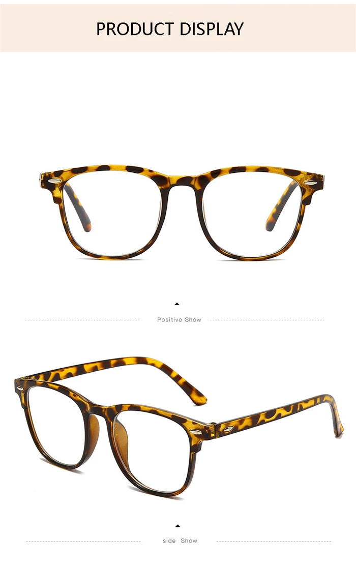 Nieten Platz Kurzsichtig Brille Fertigen Frauen Männer Leopard Rahmen Student Myopes Lunettes 0-1,0-1,5-2,0-2,5-3,0 zu-6,0 – Detail 4