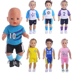 Football Soccer Uniform Sneakers Sock Doll Clothes Shoes For 18 Inch American Doll 43 CM Born Baby,Toys For Girls,Our Generation