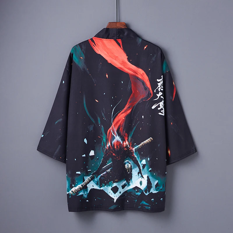 Camisa de estilo chino Harajuku para hombre y mujer, Ropa de Anime de Cosplay, cárdigan de Kimono japonés para mujer, Ropa de playa de verano, Obi Yukata